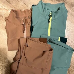 2x Crop top and leggings activewear set